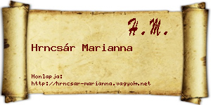Hrncsár Marianna névjegykártya